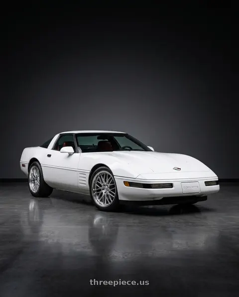 1994 Chevrolet Corvette with Cray EAGLE 5X120.65 20X10.5 +69 SILVER W/ MIRROR CUT FACE & LIP wheels
