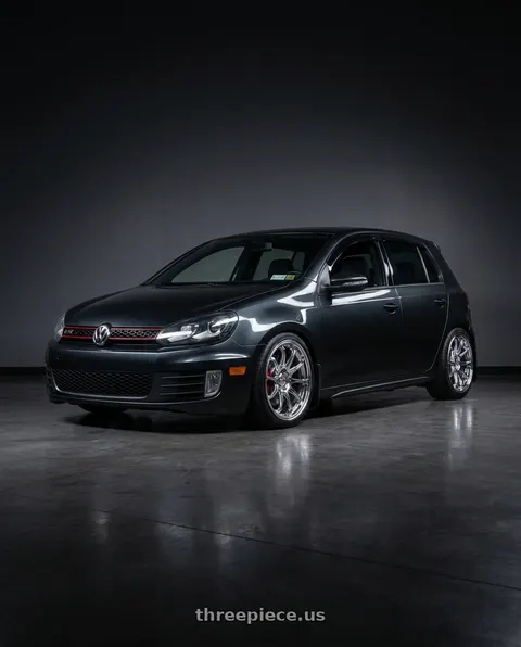2014 Volkswagen GTI Wolfsburg Edition with KATANA RACING HR06 5x112 18x8.5 +35 Chrome wheels