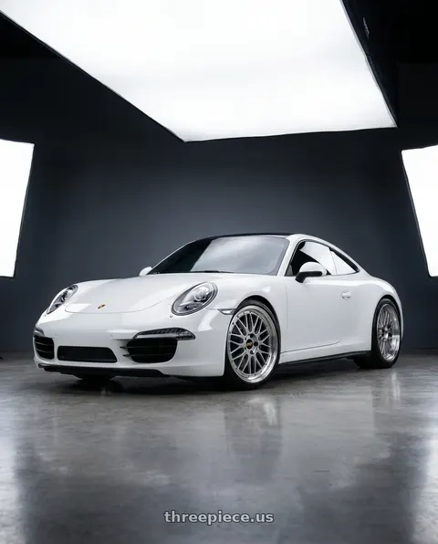 2012 Porsche 911 with BBS LM 5x120 20x10.0+20 Diamond Silver wheels