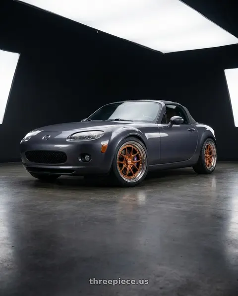 2007 Mazda MX-5 Miata with CCW CZ05 5x114.3 19x8 +40 Polished wheels