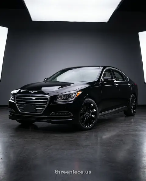 2016 Hyundai Genesis 3.8 with O.E. Revolution TS-1 5x114.3 19x8.5 +35 Gloss Black wheels