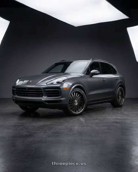 2019 Porsche Cayenne with DUB 2PC S241 DAZED 5X120.65/5X127 28X9 +5 MATTE BLACK DOUBLE DARK TINT wheels