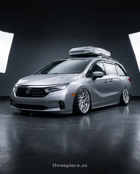 2024 Honda Odyssey with Work Gnosis Cvx 5x120 20x8+38 O Disk Matte Silver wheels