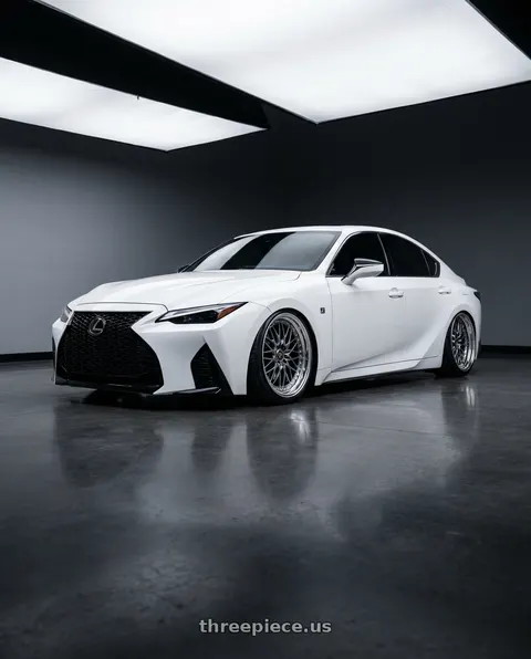 2022 Lexus IS300 with Work Vs-Xv 5x114.3 20x9.5+40 O Disk Brilliant Silver Black wheels