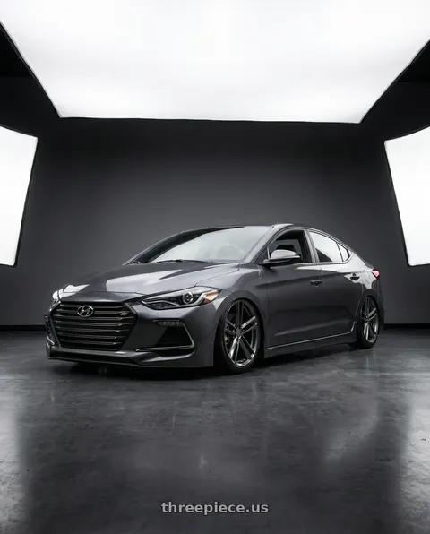 2017 Hyundai Elantra with OHM LIGHTNING 5X120 18X8.5 +30 GLOSS GUNMETAL wheels