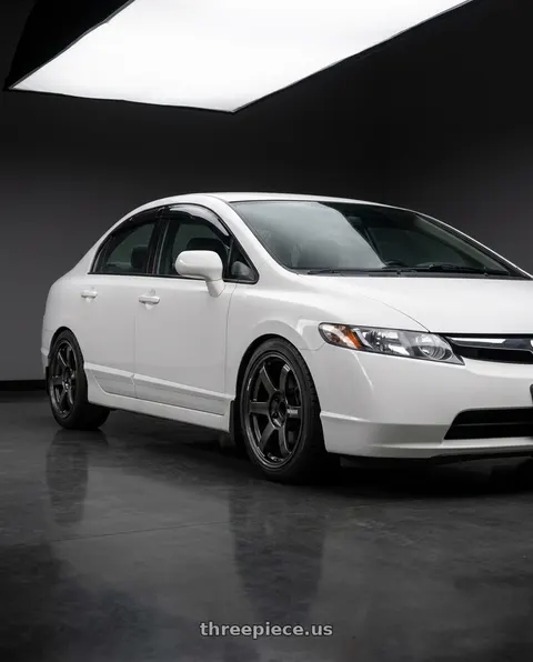 2007 Honda Civic with Volk Racing TE37 Saga S-Plus 5x114.3 18x8.5+35 Diamond Dark Gunmetal wheels