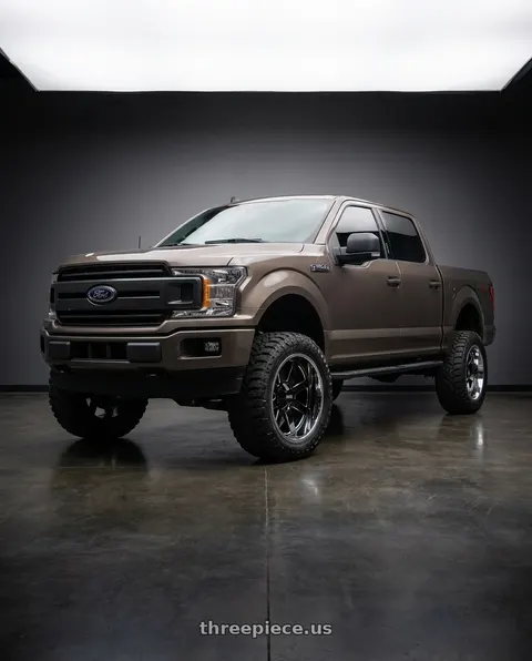 2019 Ford F-150 with Moto Metal MO200 6X135 22X12 -44 GLOSS BLACK MILLED CENTER CHROME LIP wheels