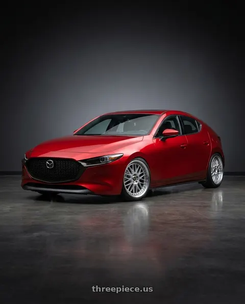 2024 Mazda 3 with Work Vs-Xx 5x100 18x8.5+7 A Disk Light Grey Silver wheels