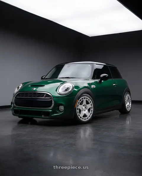 2014 Mini Cooper with fifteen52 TURBOMAC 5x112 18x8.5 +45 SPEED SILVER (GLOSS SILVER) wheels