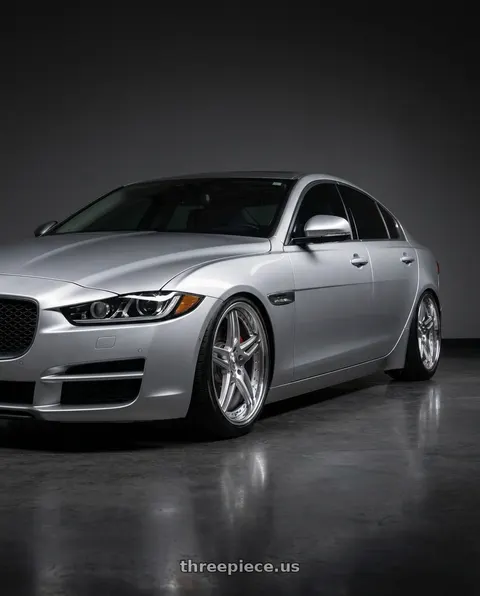 2017 Jaguar XE Premium with DURANDAL DD5.2 SILVER POLISHED 5x115 19x9.5 +55MM wheels