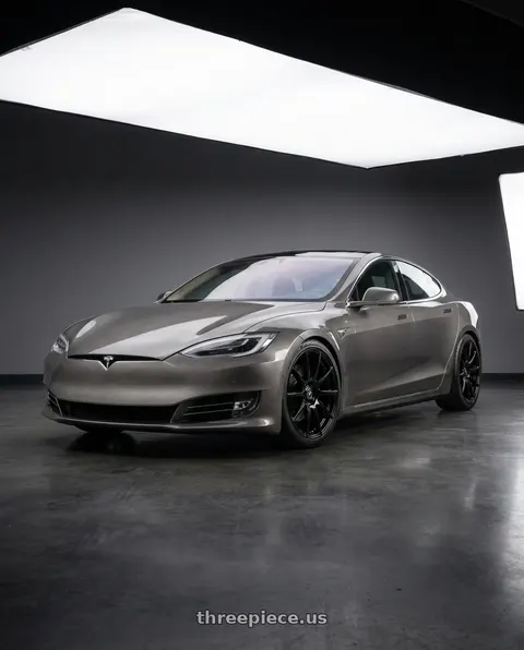 2018 Tesla Model S with Forgestar CF10 5x120 21x12 +52 Gloss Black wheels