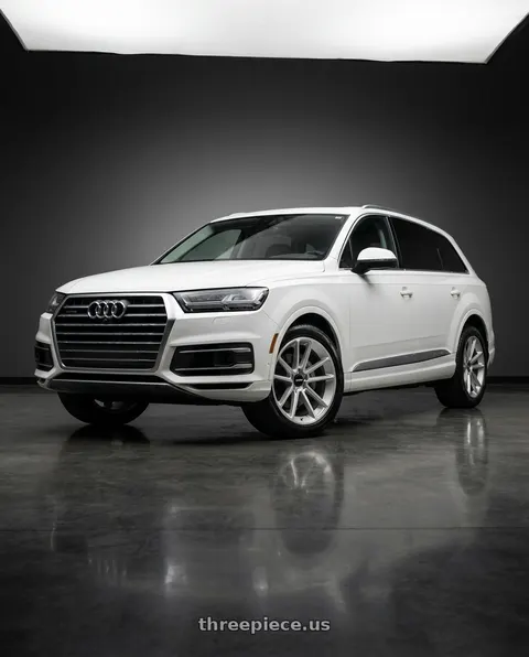 2019 Audi Q7 with Rotiform 1PC R192 BTL 5X112 22X10 +20 GLOSS SILVER WITH MACHINED FACE wheels