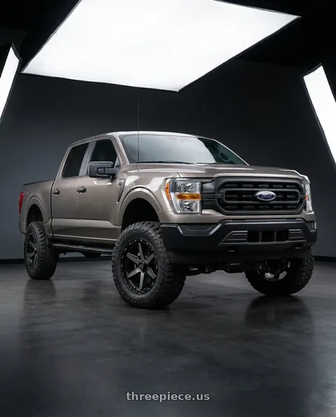 2013 Ford F-150 with KMC KM101 TEMPO 6X135/6X139.7 20X9 +18 SATIN BLACK WITH GRAY TINT wheels