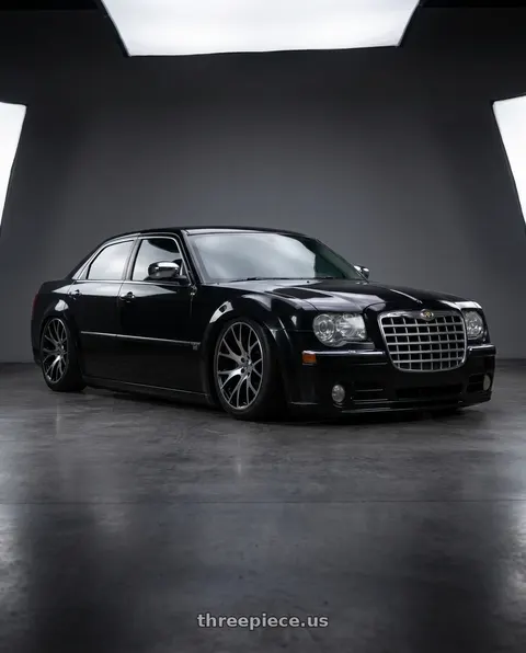 2007 Chrysler 300 with Strada OE Replica Hellcat 5x115 22x9 +18 Gloss Black Machined wheels