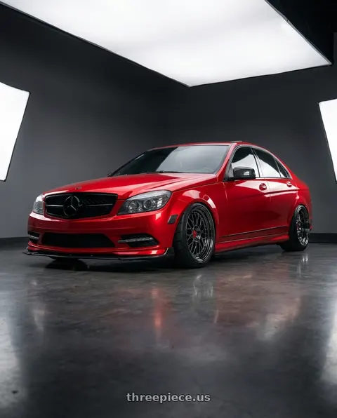 2011 Mercedes-Benz C300 with ESR Wheels SR SERIES SR01 5x120 19x10.5 +22 Vacuum Black Chrome wheels