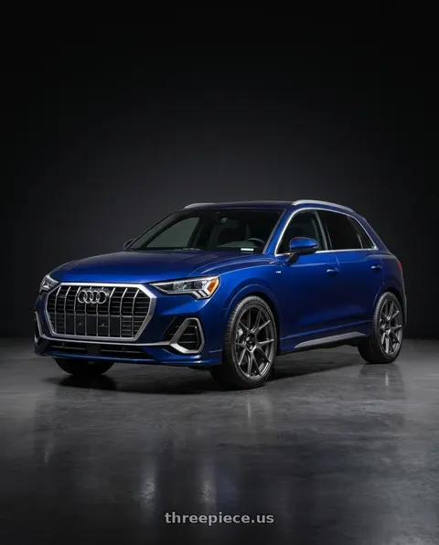 2022 Audi Q3 with Konig Ampliform 5x114.3 20x9.5+35 Dark Metallic Graphite wheels
