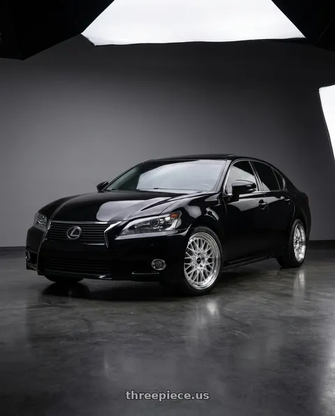 2015 Lexus GS350 with ARC AR1 5x114.3 18x8.5  +35 Silver Machine Face Lip Chrome Rivet wheels