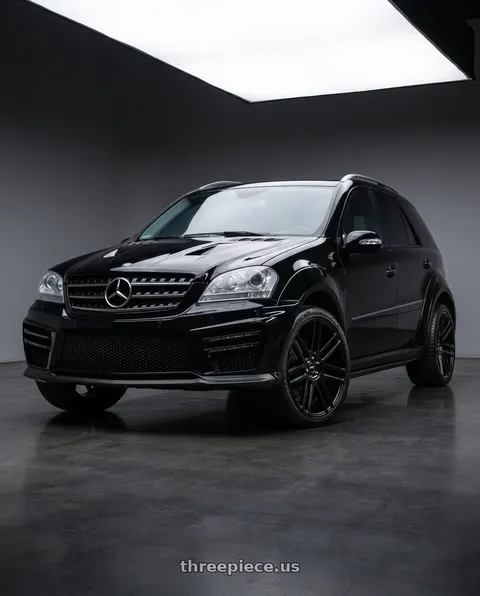 2007 Mercedes-Benz ML63 AMG with Niche 1PC M097 ELAN 6X139.7 24X10 +30 GLOSS BLACK wheels