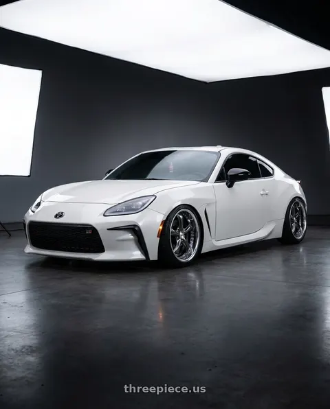 2025 Toyota GR86 with Work Wheels VS-KF 5x100 18x9.5+35 Brilliant Silver Black L Disk FULL REVERSE wheels