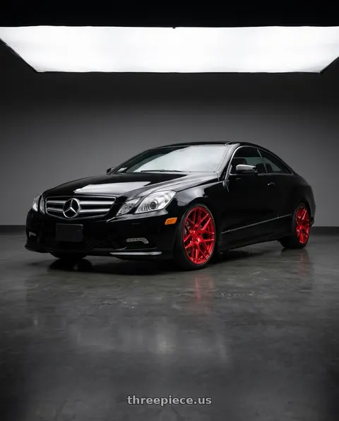 2013 Mercedes-Benz E350 4Matic with MRR FS1 5x112 18x8.5  +35 Candy Red wheels