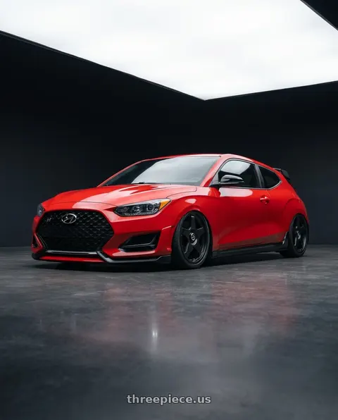 2022 Hyundai Veloster N with fifteen52 CHICANE 5x114.3 / 5x120 19x8.5 +35 ASPHALT BLACK (SATIN BLACK) wheels