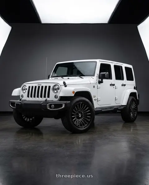 2010 Jeep Wrangler Sahara with XF Off-Road XF-231 5x127/5x139.7 18x9 +12 Gloss Black & Milled wheels