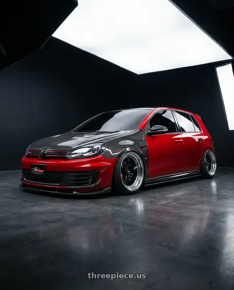 2012 Volkswagen GTI with Work Meister S1 3P 5x100 18x9+35 A Disk Black wheels