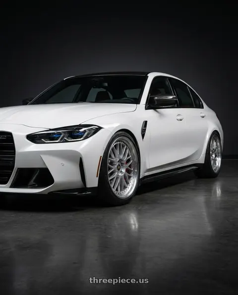 2026 BMW M3 Competition with Work Vs-Xx 5x112 20x10.5+13 O Disk Light Grey Silver wheels