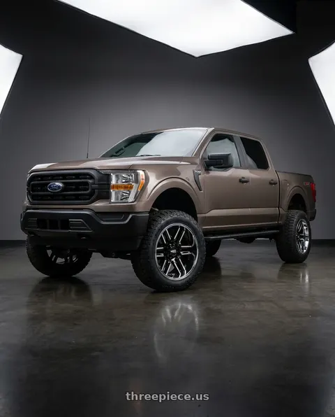 2013 Ford F-150 with Moto Metal MO202 6X135 20X10 -18 GLOSS BLACK MACHINED CENTER CHROME LIP wheels
