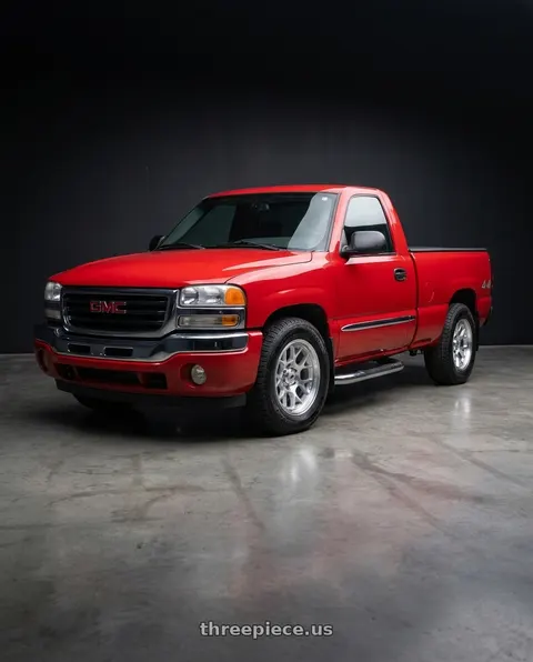2004 GMC Sierra 1500 with Pro Comp Alloys WRAITH 6x139.7 17x8 +20 Gloss Silver W/ Machined Face wheels