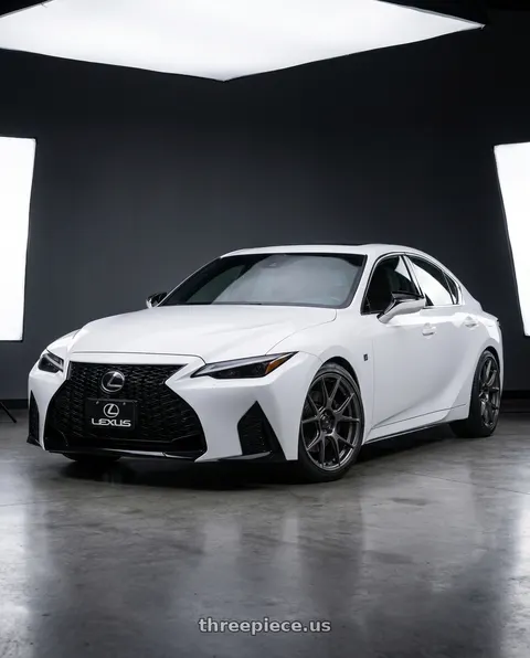 2024 Lexus IS350 with Konig Ampliform 5x114.3 19x9.5+25 Dark Metallic Graphite wheels