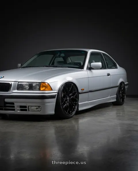 1999 BMW 328is with F1R FS3 5x120 19x8.5 +35 Gloss Black wheels