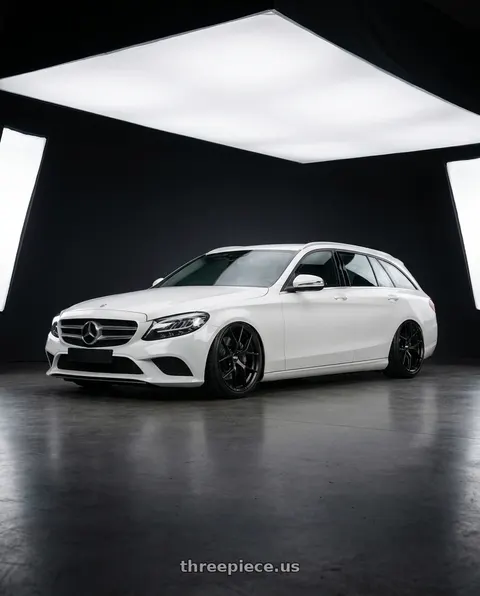 2019 Mercedes benz c180 estate white with BBS FI-R Evo 5x112 19x9.5+15 Satin Black wheels