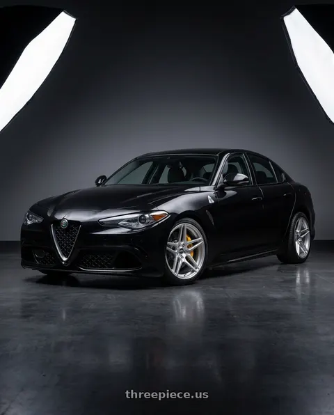 2017 Alfa Romeo Giulia with ESR Wheels RF15 5x110 19x8.5 +30 Brushed Hyper Silver wheels