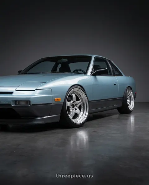 1993 Nissan 240SX with Work Meister S1 3P 5x114.3 17x9+10 W Disk Bright Buff Finish wheels