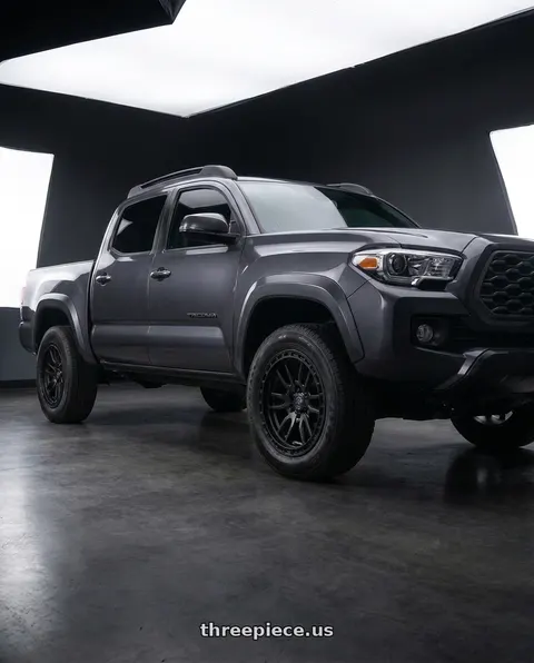 2021 Toyota Tacoma with fifteen52 RANGE HD 6x139.7 17x8.5 +0 ASPHALT BLACK (SATIN BLACK) wheels