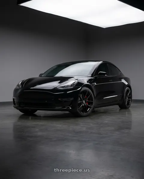 2019 Tesla Model 3 Performance with TOUREN TR94 3294 5x114.3 19x8.5 +35 GLOSS BLACK wheels