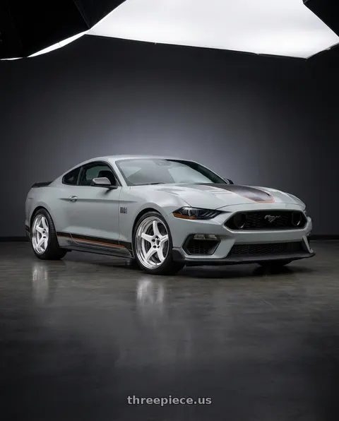 2021 Ford Mustang Mach 1 with Work T5R 2P 5x114.3 19x11.0 +45 WHITE wheels