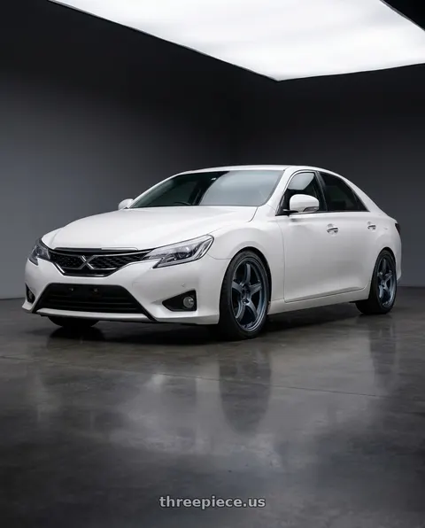 2014 Toyota Mark X with Gram Lights 57CR 5x114.3 18x8.5+37 Gunblue II wheels