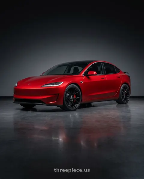 2025 Tesla Model 3 Performance with Rohana RFX19 5x114.3 20x9 +35 Gloss Black wheels