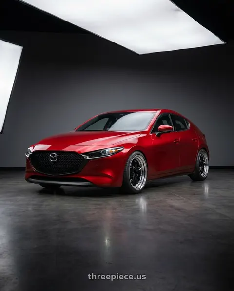 2024 Mazda 3 with Work Meister S1 3P 5x100 18x9+60 A Disk Black wheels