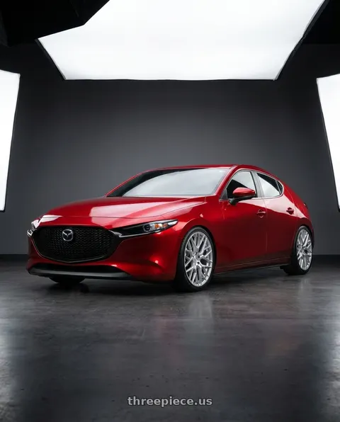 2025 Mazda 3 with Aodhan AFF9 5x120 20x9+30 Gloss Silver Machined Face wheels