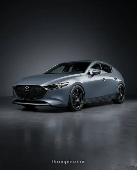 2023 Mazda 3 with fifteen52 CHICANE 5x114.3 / 5x100 18x8.5 +35 ASPHALT BLACK (SATIN BLACK) wheels