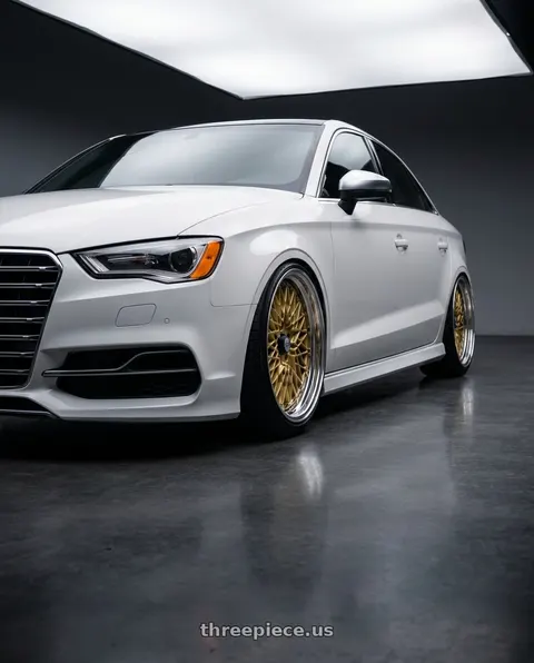 2015 Audi S3 with SSR Formula MESH 5x112 19X9+37 NR Disk Fm Gold wheels