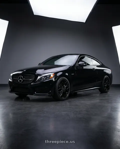 2018 Mercedes-Benz C43 AMG with DOLCE PERFORMANCE PISTA 5x112 18x8.5 +35 Gloss Black wheels