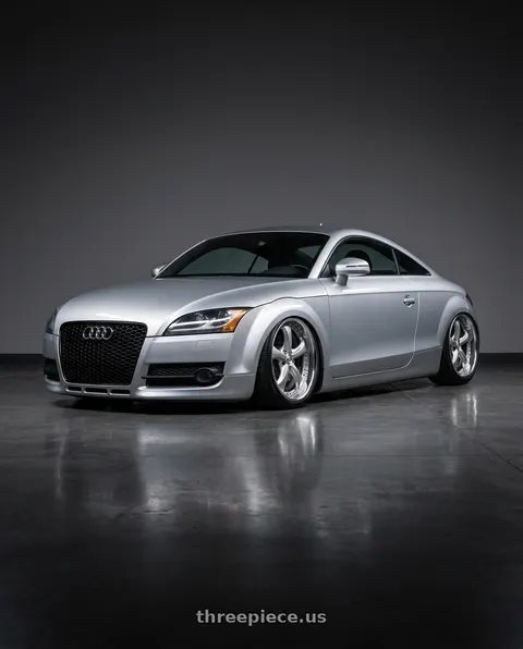 2008 Audi TT with Work Wheels VS-KF 5x105 18x8-30 Light Grey Silver R Disk FULL REVERSE wheels