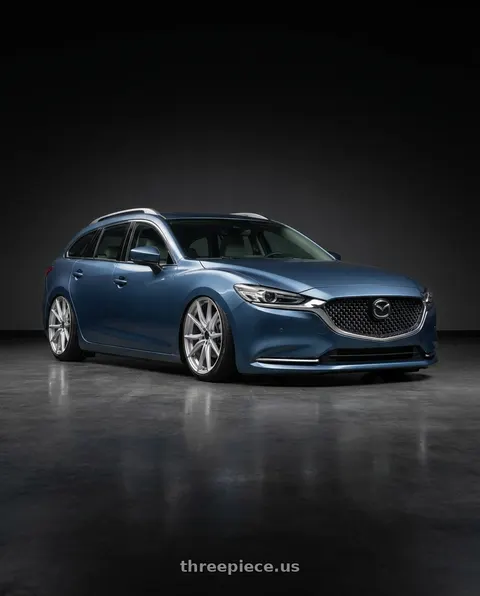 2019 Mazda 6 with Advanti Racing 80S Hybris 5X112 19x8.5 +35 Silver with Machined Face wheels