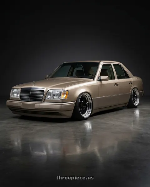 1995 Mercedes-Benz E300 with Work Meister S1 3P 5x100 18x9+35 A Disk Black wheels