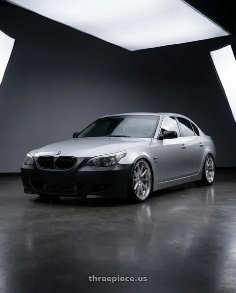 2010 BMW 535i with Work Gnosis Cv201 5x114.3 19x9.5+45 O Disk Brush Silver Clear wheels