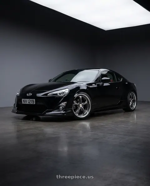 2014 toyota gt86 with Work Wheels VS-KF 5X114.3 19x9.5+47 Brilliant Silver Black A Disk FULL REVERSE wheels